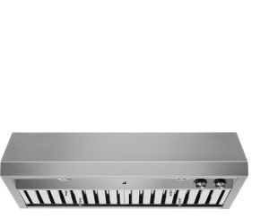 A JennAir® 36-inch pro-style low profile hood.