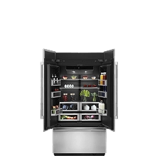 An open built-in refrigerator from JennAir.