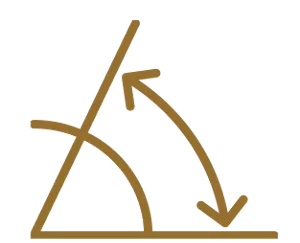 An icon depicting an acute angle.